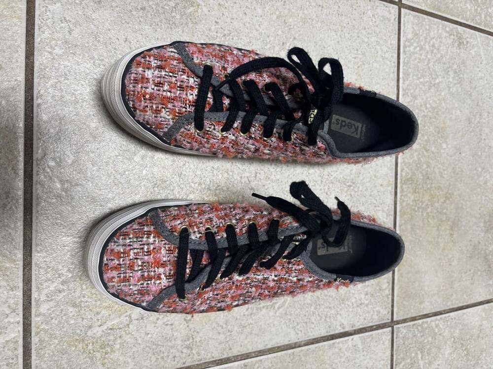 Keds Triple Up Boucle Sneaker Size 8.5 Pink Multi Tweed Platform